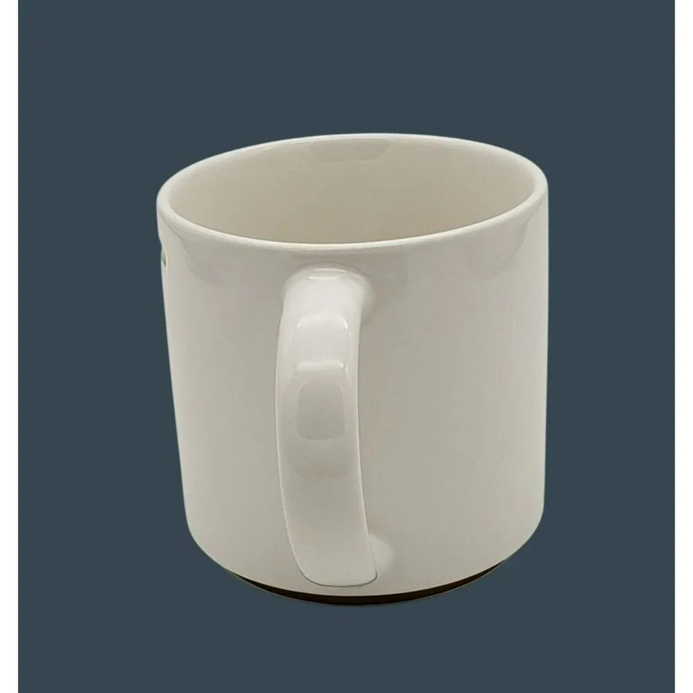 Williams Sonoma Coffee Mug, Monogram Initial T, White w/ Gold Accent, 14 Oz